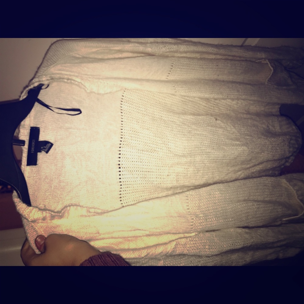 White cardigan